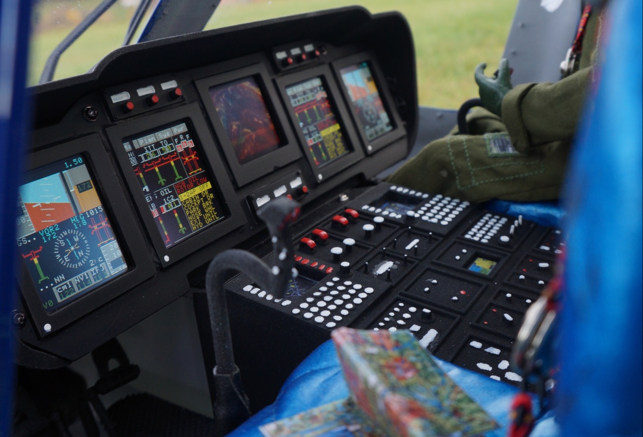Ausschnitt eines Cockpits einer Agusta AW 139 mit unseren Displays.
